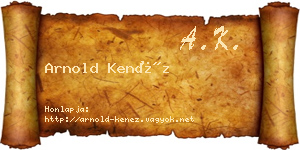 Arnold Kenéz névjegykártya